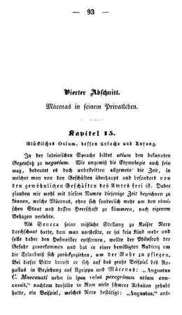 Vierter Abschnitt. Mäcenas in seinem Privatleben.