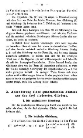 1. Die quadratische Gleichung.