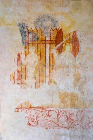 Frankreich. Poitou Charentes. Charente. Ligne. Eglise de Ligne. Fresken