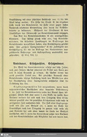 Amtsdauer. Ersatzwahlen. Ersatzmänner