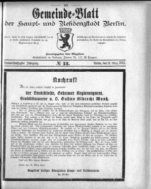 1912,13: No. 13, 31. März 1912