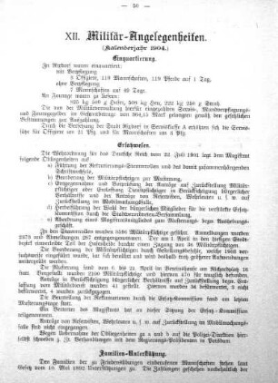 XII. Militär-Angelegenheiten