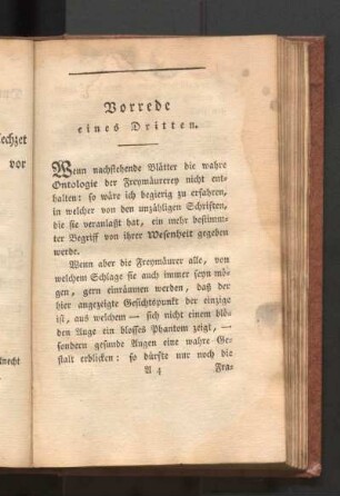 Vorrede eines Dritten.