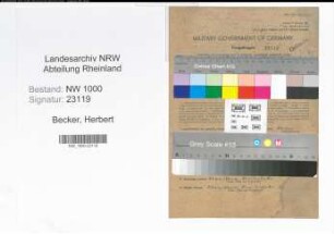 Entnazifizierung Herbert Becker, geb. 26.07.1914 (Kaufm.Angest.)