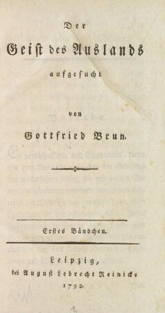 Erstes Bändchen: [...]
