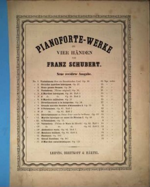 Pianoforte-Werke : zu 4 Hdn., 1,5. 3 marches héroiques : op. 40