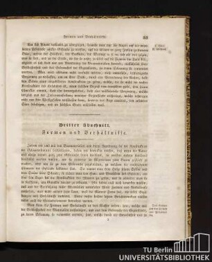 Dritter Abschnitt Formen und Verhältnisse