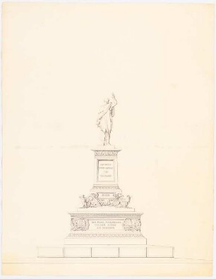 Postament von Rauchs Blücher-Statue, Breslau: Vorderansicht