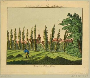 Ortsansicht von Zweinaundorf (Leipzig-Zweinaundorf) südöstlich von Leipzig