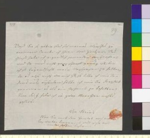 Brief von Stein, Charlotte von an Goethe, Johann Wolfgang von