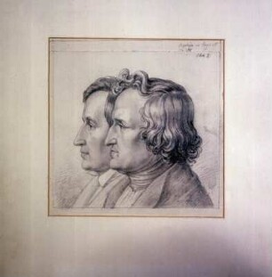 Die Brüder Grimm. Zeichnung von Ludwig Emil Grimm (1790-1863)