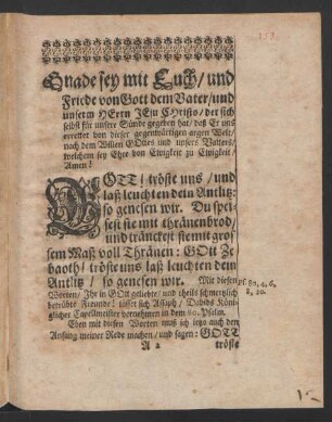 Gnade sey mit Euch/ [...]