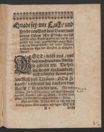 Gnade sey mit Euch/ [...]