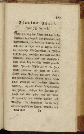 Flavius Astulf. (Jahr 749 bis 756.)