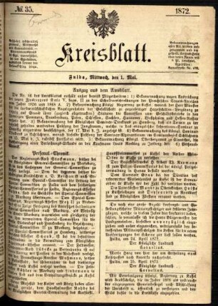 Ausgabe vom Mittwoch, den 01. Mai 1872.