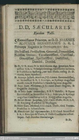 D. D. Saeculares Eiusdem Pacti