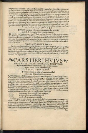 Pars Libri Huius Sexta Et Ultima De Horologio Nocturno instrumeno naturali & non incerto, quo ex ipsis manuum digitis horam noctis certam colligas.