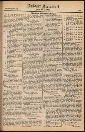 Zweite Ausgabe vom Samstag, den 18. März 1876.