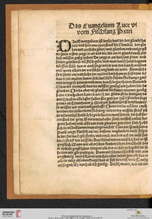 Das Evangelium Luce. Vom Fischfang Petri