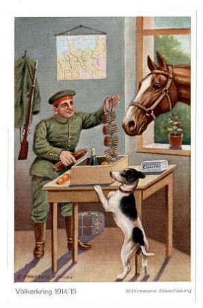 Völkerkrieg 1914/15 Nr. 150: Willkommene Abwechslung (Mayer)