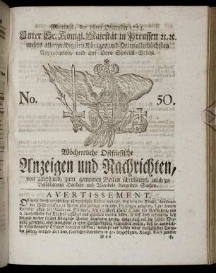 No. 50. Montags, den 16ten December, 1754.