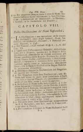 Capitolo VIII. Della Declinazione de' Nomi Sustantivi