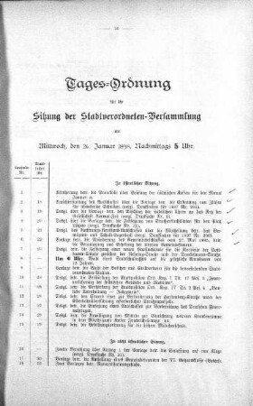 Tages-Ordnung, 26. Januar 1898
