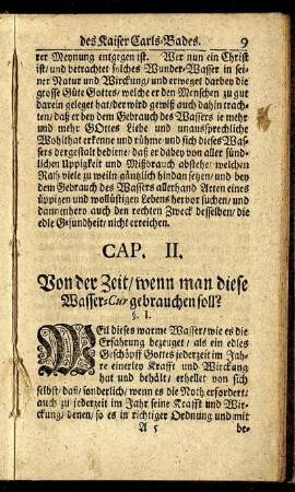 Cap. II. Von der Zeit / wenn man diese Wasser-Cur gebrauchen soll?