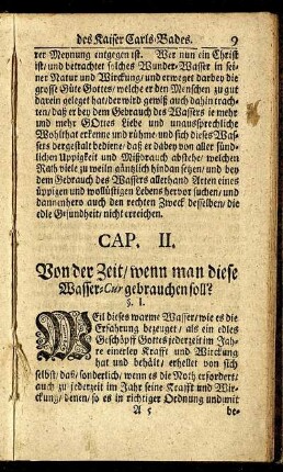 Cap. II. Von der Zeit / wenn man diese Wasser-Cur gebrauchen soll?