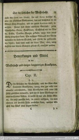 Bemerkungen und Mittel in der Wassersucht und einigen langwierigen Krankheiten