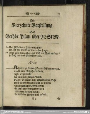 Die Vierzehnte Vorstellung. Das Verhör Pilati über Jesum