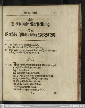 Die Vierzehnte Vorstellung. Das Verhör Pilati über Jesum