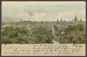 Ansichtskarte Ausblick vom Kreuzberg, koloriert
