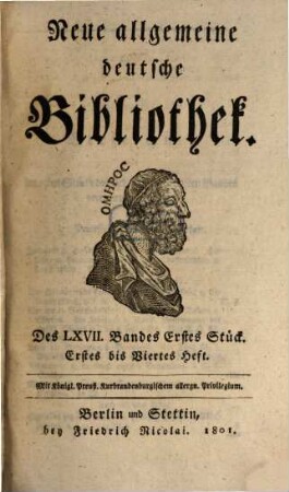 Neue allgemeine deutsche Bibliothek. 67. 1801