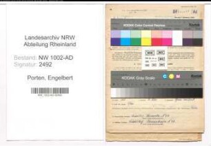 Entnazifizierung Engelbert Porten, geb. 08.04.1893 (Hausmeister)