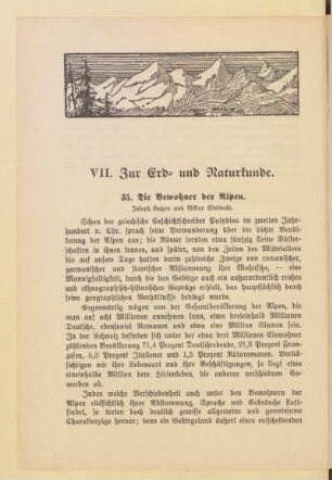 VII. Zur Erd- und Naturkunde