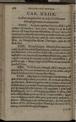 Cap. XXIIX. Aliorum opiniones de subjecto librorum Metaphysicorum examinantur.