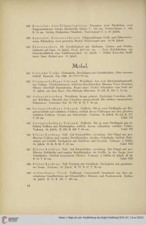 Möbel (Nr. 241-291)