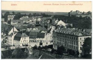 Döbeln. Oberbrücke, Oschatzer Straße, Wappenhensch-Stift