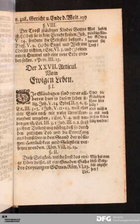 Der XXVII. Articul. Vom Ewigen Leben.