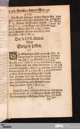 Der XXVII. Articul. Vom Ewigen Leben.