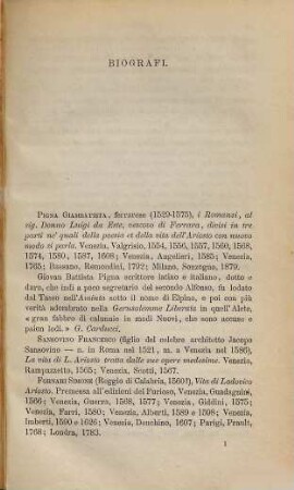 Bibliografia Arioštesca del Prof. Giuseppe Jacopo Ferrazzi