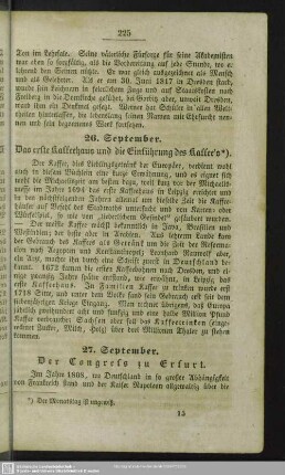 26. September. Das erste Kaffeehaus und die Einführung des Kaffee's