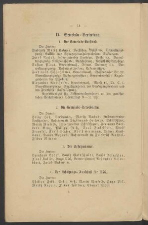 IX. Gemeinde-Vertretung