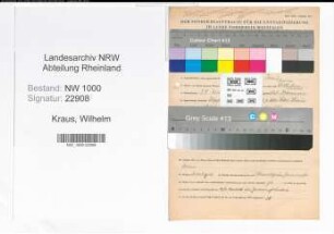 Entnazifizierung Wilhelm Kraus, geb. 28.05.1895 (Lehrer)