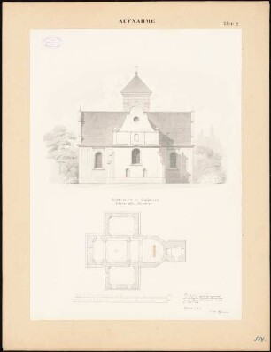 Klosterkirche, Gollantsch: Seitenansicht, Grundriss