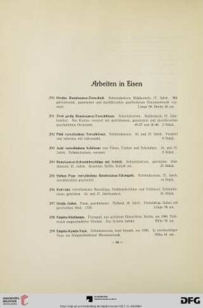 Arbeiten in Eisen (Nr. 290-301)