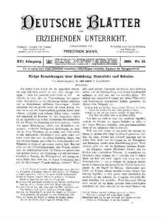Einige Bemerkungen über Erziehung, Unterricht und Schulen : (Fortsetzung)