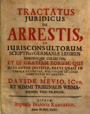 Tractatus iur. de arrestis