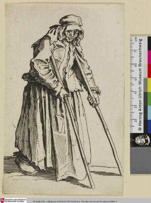 [Die Bettlerin mit den Krücken; La Mendiante aux béquilles]